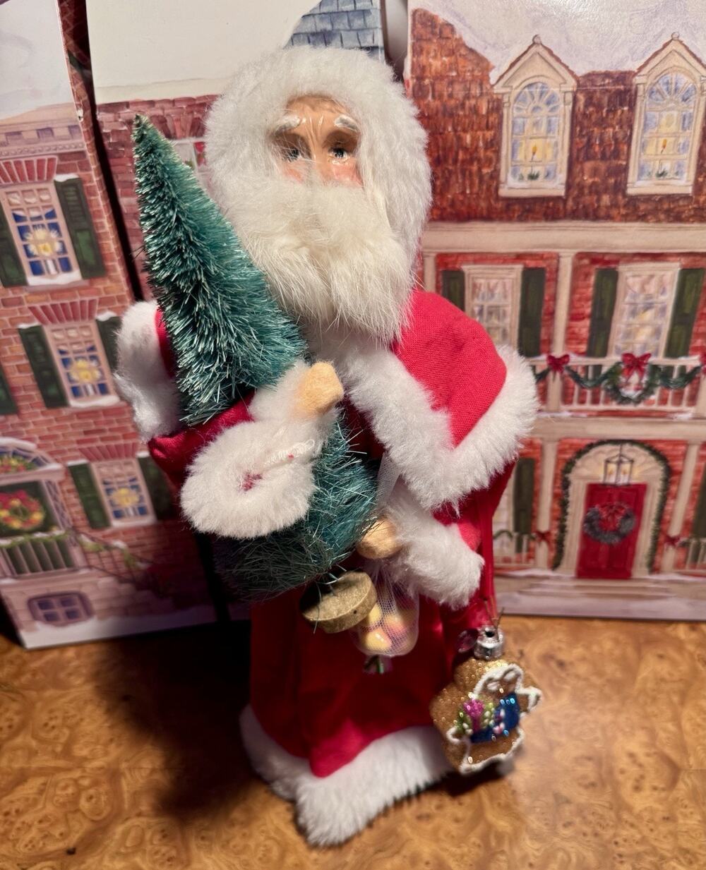 1990 Byers Choice Santa Christopher Radko Gingerbread Ornament Signed Vintage